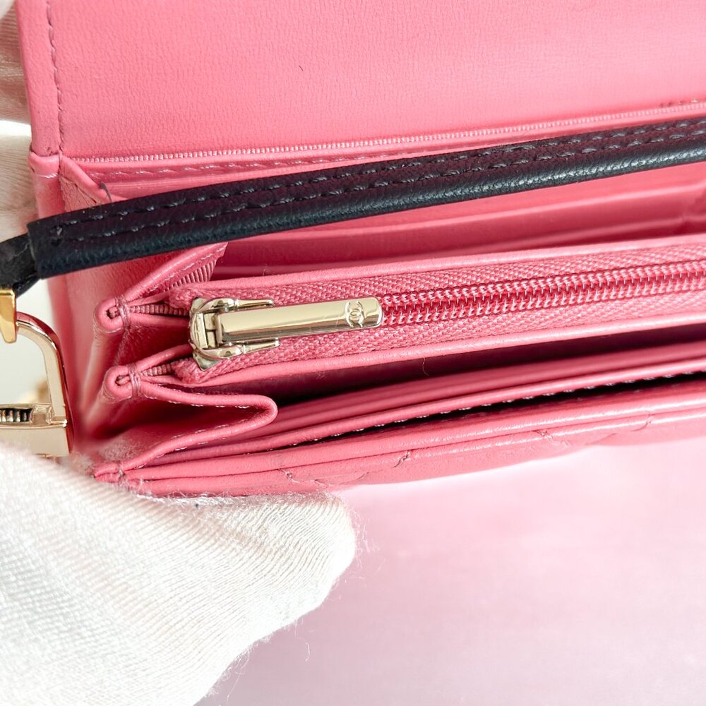 Chanel Classic Flap Wallet Pink Leather - Picture 11 of 16